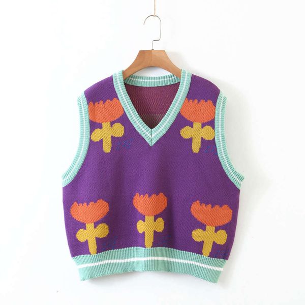 

women's clothing autumn winter v-neck knitted waistcoat, White