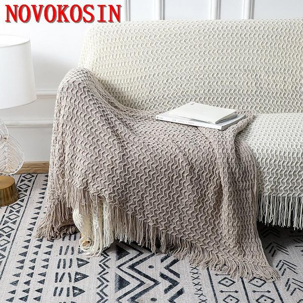 

blankets 2021 127*173cm sofa blanket cover knitted tassel bed end summer air conditioning afternoon nap sleeping thin quilt