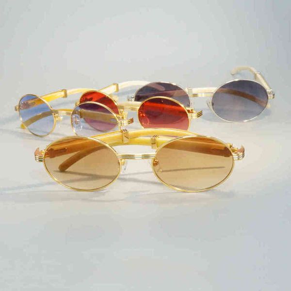 

2022 factory wholesale men oval trendy women's sunglass clear white horn eyewear retro round transparent gafas sol o1ie, White;black