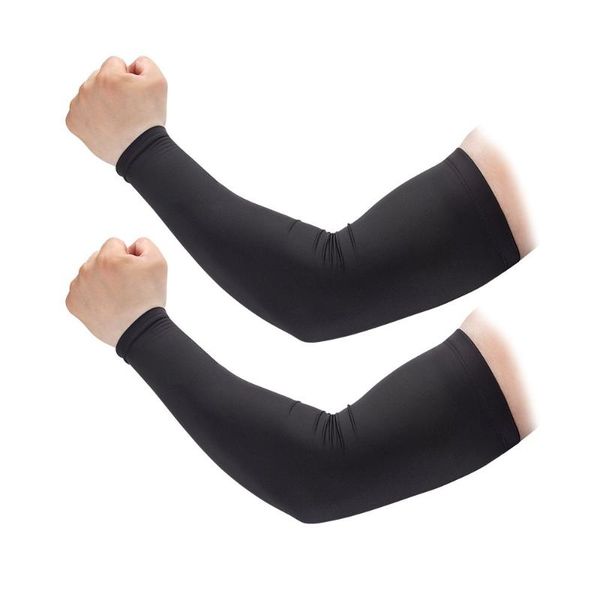 

elbow & knee pads arm sleeves uv protection cover sunscreen cuff sleeve ice silk for men women running golf cycling rol, Black;gray