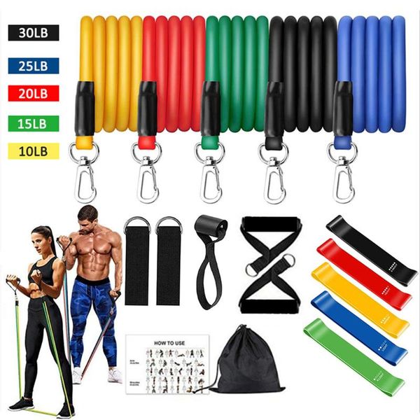 

fitness latex resistance band suit tube, with handle equipment stretching training extender bands