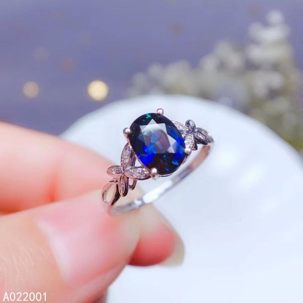

cluster rings kjjeaxcmy fine jewelry natural sapphire 18k gold women men gemstone ring support test selling, Golden;silver