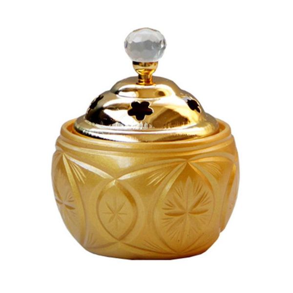 

fragrance lamps 1pc incense cone furnace meditation supply deskornament(golden)