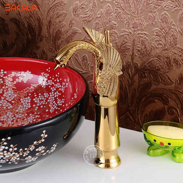 

bathroom sink faucets sanitary kitchen basin swan golden finished faucet swivel mixer tap new br-11001 dwpe