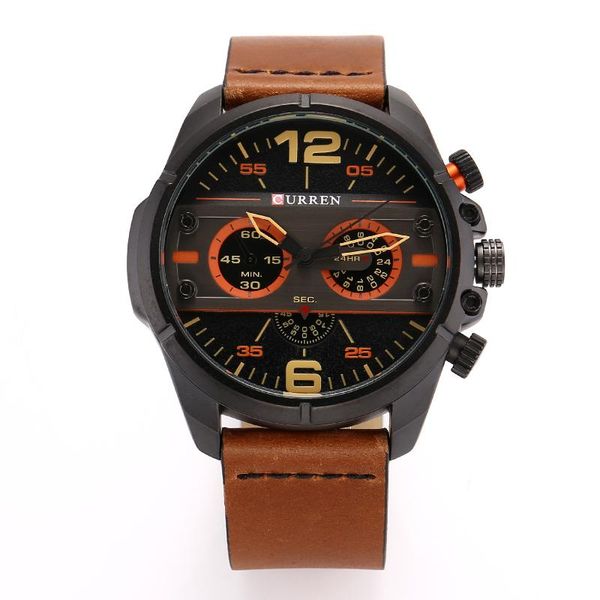 

wristwatches curren karen m8259 men's watch calendar belt waterproof quartz watch., Slivery;brown