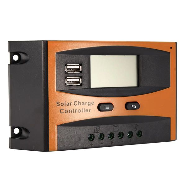 12V / 24V 20A Auto Controlador de Carga USB Painel Solar LCD Regulador PWM