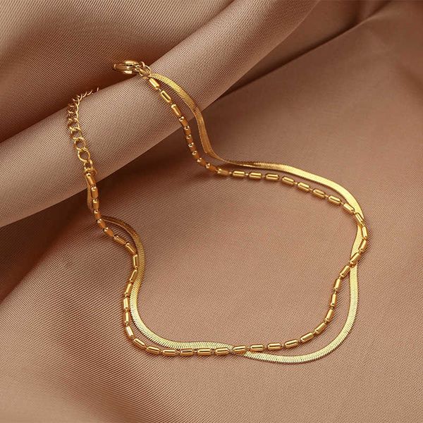 

cool wind double snake bone steel foot chain net red leg ring jewelry do not fade women's beach accsori, Red;blue