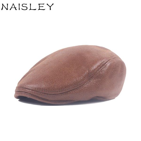 

berets naisley leather men hat women leisure outdoor cap wholesale plus velvet forward thick winter warm beret boina, Blue;gray