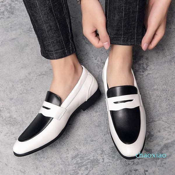 

dress shoes glazov men luxury italian brogue wedding slip on leather formal party oxfords pointed toe, Black