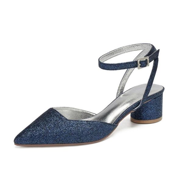 

dress shoes pointed toe ankle strap kitten low heel lady glitter evening block heels bridal wedding party prom nightclub, Black
