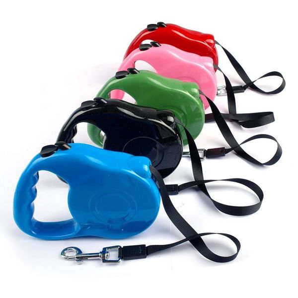 

retractable leash dog training leashes lead rope walking nylon collar one-handed lock for pet collars &