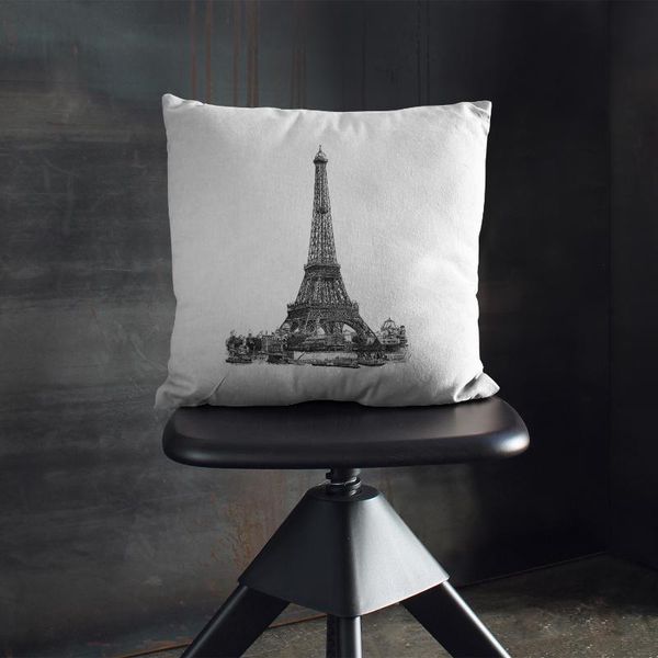 

pillow charcoal eiffel tower design gift printed