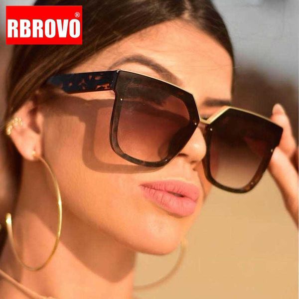 

rbrovo 2021 oversized sunglasses women square sun glasses women/men luxury glasses for women designer oculos de sol feminino p0814, White;black