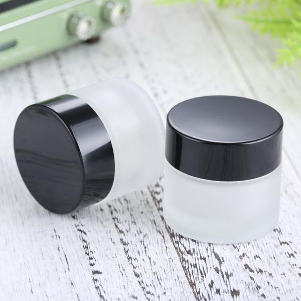 

2pcs 10g empty maglass cosmetic container small glass jar refillable package storage bottles & jars
