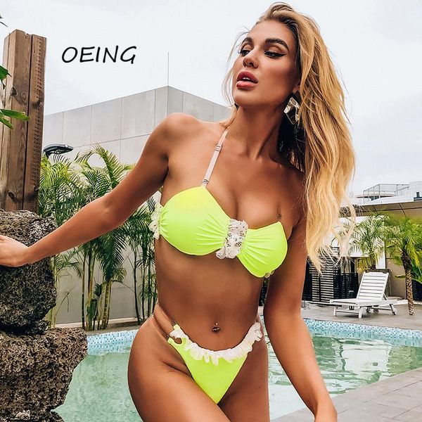 

women's swimwear lace 2 piece sets womens 2021 bathing suit women fashion casual high waisted swimsuit, White;black