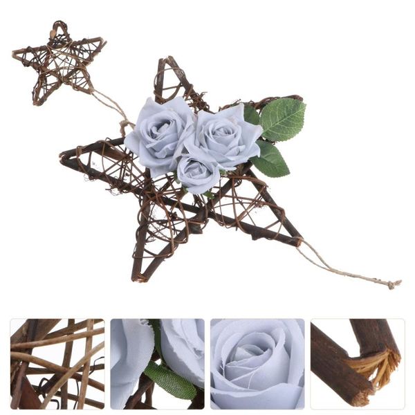 

wall stickers double-layer five-pointed star hanging pendant rattan decor