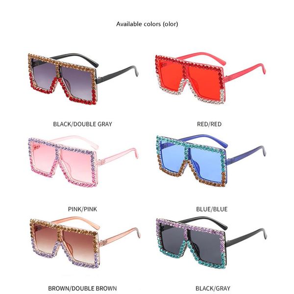 

caps & hats kids oversize square sunglasses retro bling rhinestone frame for girls boys, Yellow