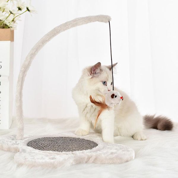

cat toys scratcher scratching mat sisal with haning mouse toy hyd88