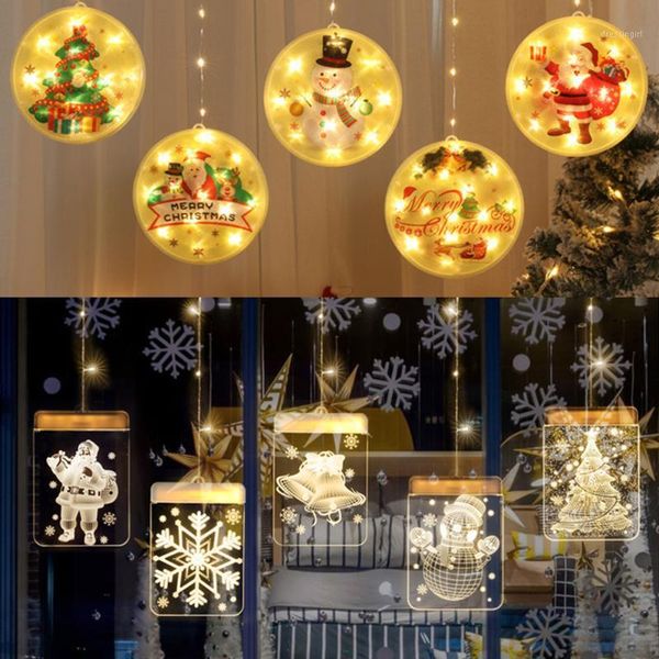 

christmas decorations lantern led light string color painting hanging decorative printing curtain waterproof energy