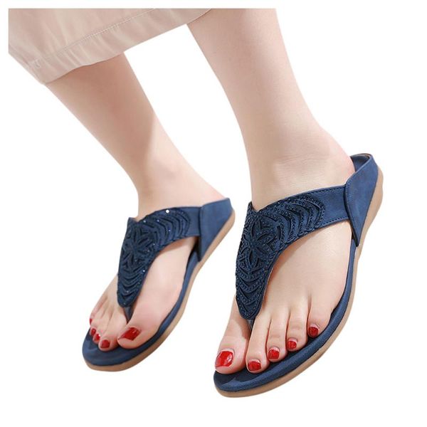

beach sandals women shoes bohemian style open-toe flip flops slipper non-slip hiking walking zapatos de mujer, Black