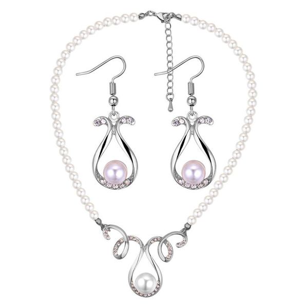 

earrings & necklace selling vintage bottle design jewelry set with beads, Silver