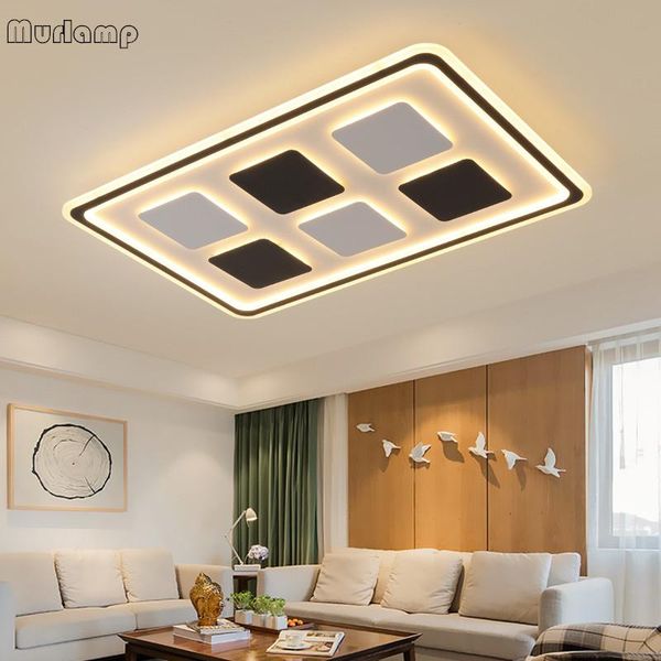 

ceiling lights modern minimalist living room bedroom personality white plus black round square led lamp creative restaurant lamps