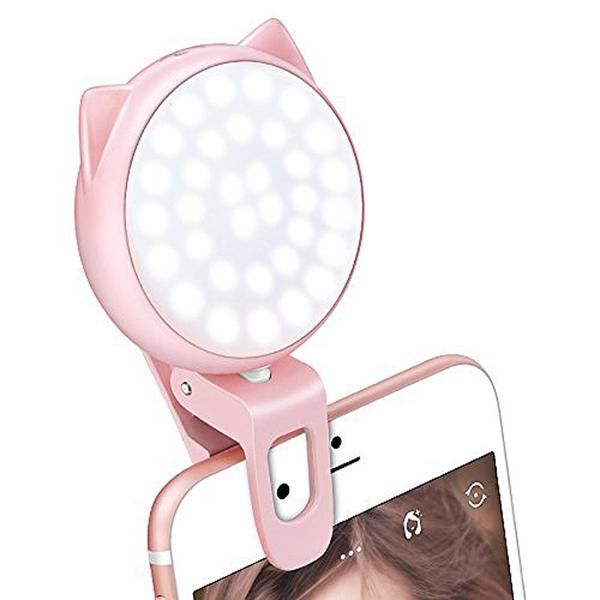 

selfie ring light for camera,clip on [rechargeable battery] led camera [32 led] compatible with ,ipad,po flashes