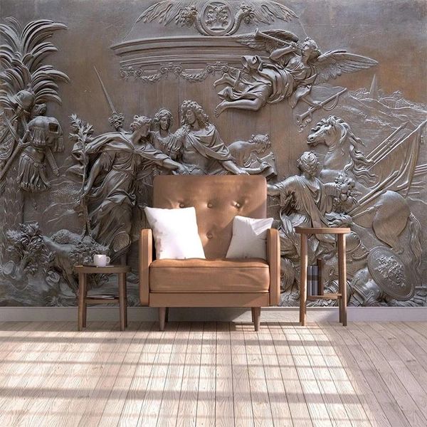 

custom po wall home decor european 3d relief angel character self adhesive mural study living room sofa decoration wallpapers
