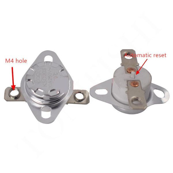 

smart home control high current temperature switch ksd303 50 degrees 30a m4 hole flat foot fixing ring thermostat open