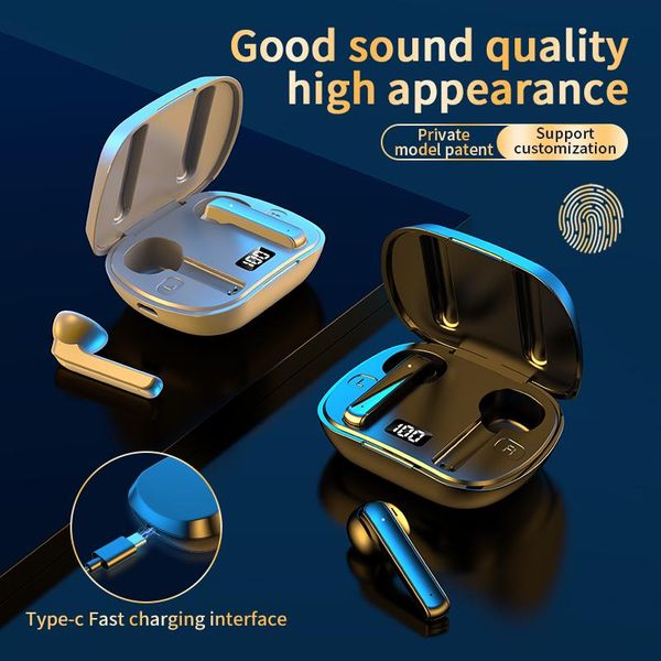 

tws wireless bluetooth headset binaural touch led digital display earplugs smart noise reduction and waterproof headphones & earphones