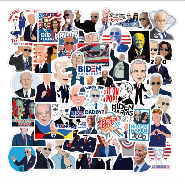 

50pcs biden harris graffiti waterproof skateboard travel suitcase phone lapluggage stickers cute kids girl toys