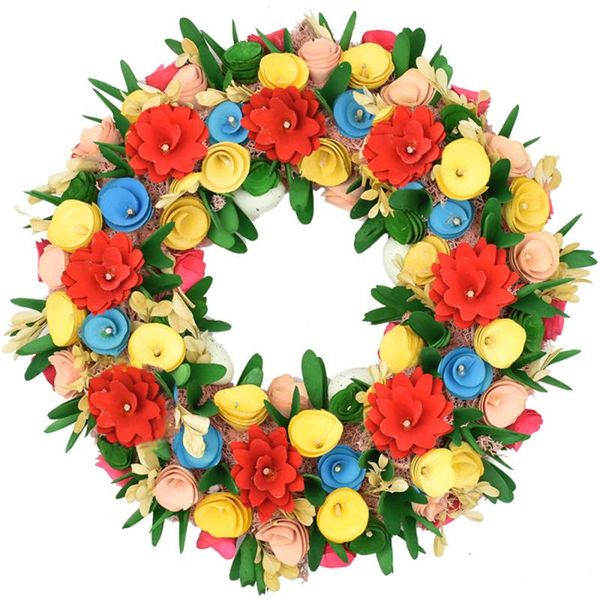 

flower hanger decor simulation wreath artificial wreaths eggs garland 36x36x9cm hanging home wall party supply pvc easter decorative flowers