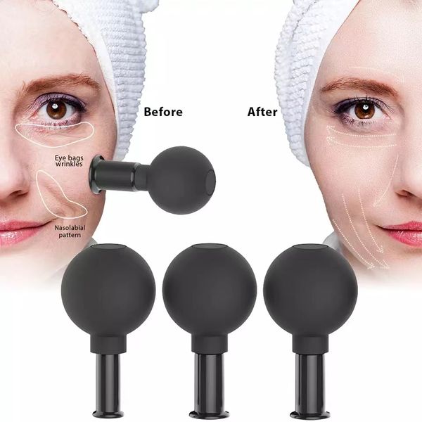 Novo estilo preto borracha borracha massagem rosto corpo copo cabeça copo anti celulite facial cuppings terapia relaxar gordo queimador de massager saúde