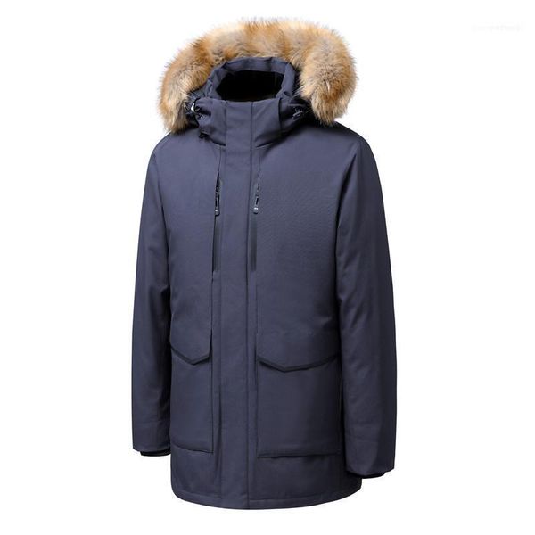 

90% down jackets men winter jacket fashion thick warm parkas fur white duck coats casual man waterproof snow jackets1, Black