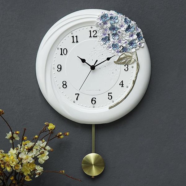 

3d wall clock creative home decor blue pendulum living room watch mechanism clocks silent reloj pared