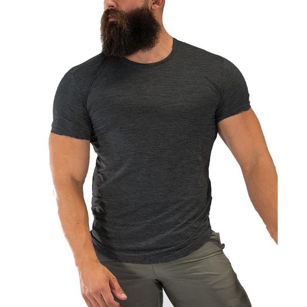 

men's t-shirts 2021 summer brand sports t-shirt training fitness stretch t-shi quick-drying running, White;black