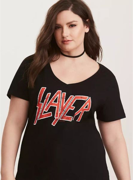 

torrid slayer v-neck women's girls plus size t-shirt new licensed & official, White;black