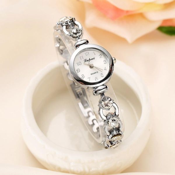 

wristwatches lvpai silver luxuy women watch stainless steel band round quartz wristwatch diamond femmes montres bracelet montre, Slivery;brown