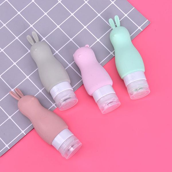 

storage bottles & jars 1pc 90ml cute travel press silicone refillable traveler packing lotion points shampoo container