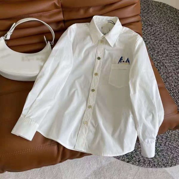 

design clothing spring and summer 2021 new women's embroidered shirt casual loose fashion 051504, White