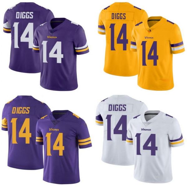 

minnesota vikings men #14 stefon diggs women youth limited rush jersey, Black;red