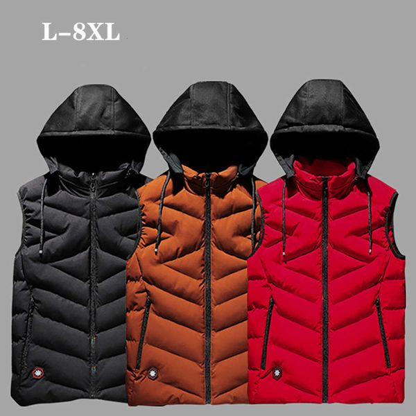 

& parkas mens winter sleeveless jacket men down men's warm thick hooded coats male cotton-padded work waistcoat gilet homme vest gsl5, Black