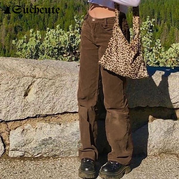 

women's jumpsuits & rompers solid corduroy pants women vintage 90s outfit joggers female streetwear high waist y2k fashion gothic, Black;white