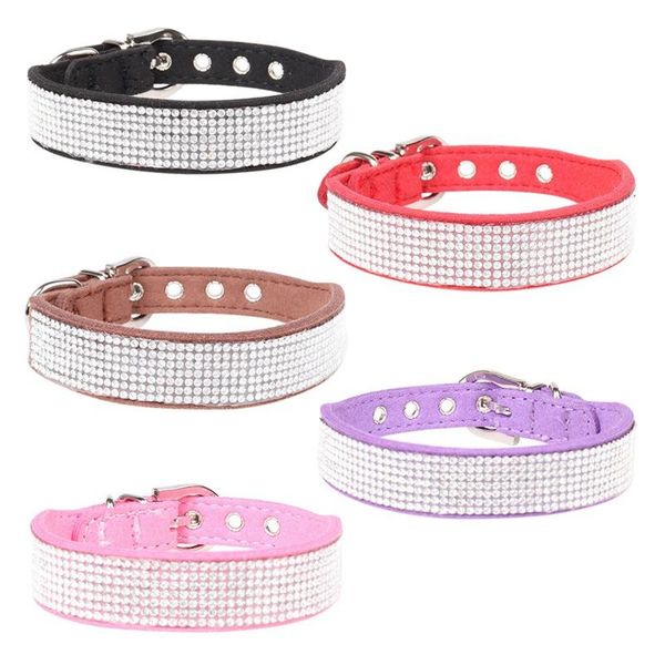 

cute pet adjustable rhinestone collar shiny decorative dogs necklaces for small medium chihuahua superfiber dog collars & leashes