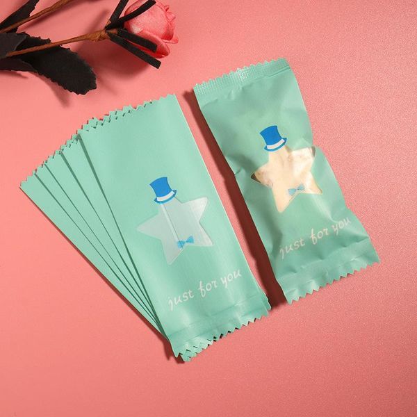 

gift wrap 200pcs/lot peanut nougat bag green bottom transparent stars decor party diy handmade wedding sugar plastic candy wrapper