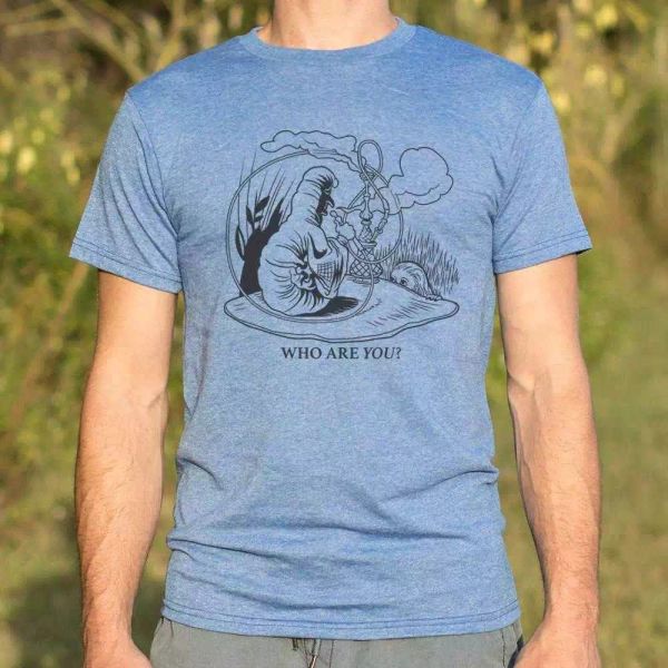 

caterpillar and alice t-shirt | short sleeve graphic tee, White;black