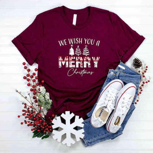 

women's t-shirt we you a merry christmas from the women t-shirts cotton shirts holiday graphic clothes t family clothing tshirt festiva, White