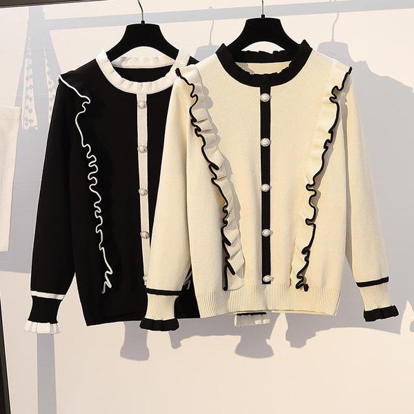 

women's sweaters plus size autumn and winter thick sweater female fat sister loose belly bottoming shirt, White;black