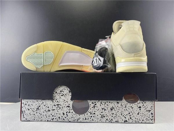 

4 sail muslin white black athletic shoes collaboration 4s trainers sneakers sports des chaussures zapatos come with box size 36-47.5