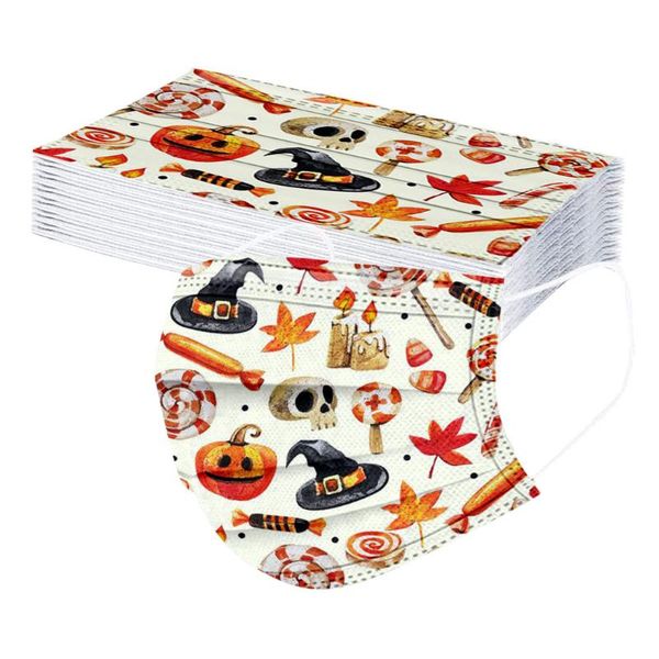 

diving masks halloween pumpkin face mask 20pc 3-ply ear loop children's disposable cover fashion fabric mascarilla